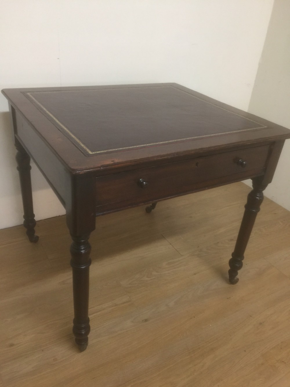 Victorian mahogany leather topped writing table  View VIII