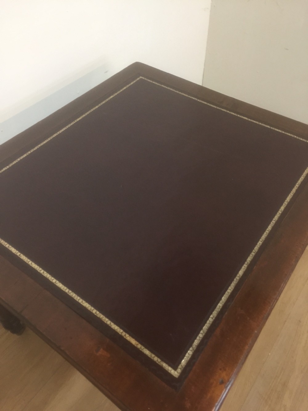 Victorian mahogany leather topped writing table  View IX
