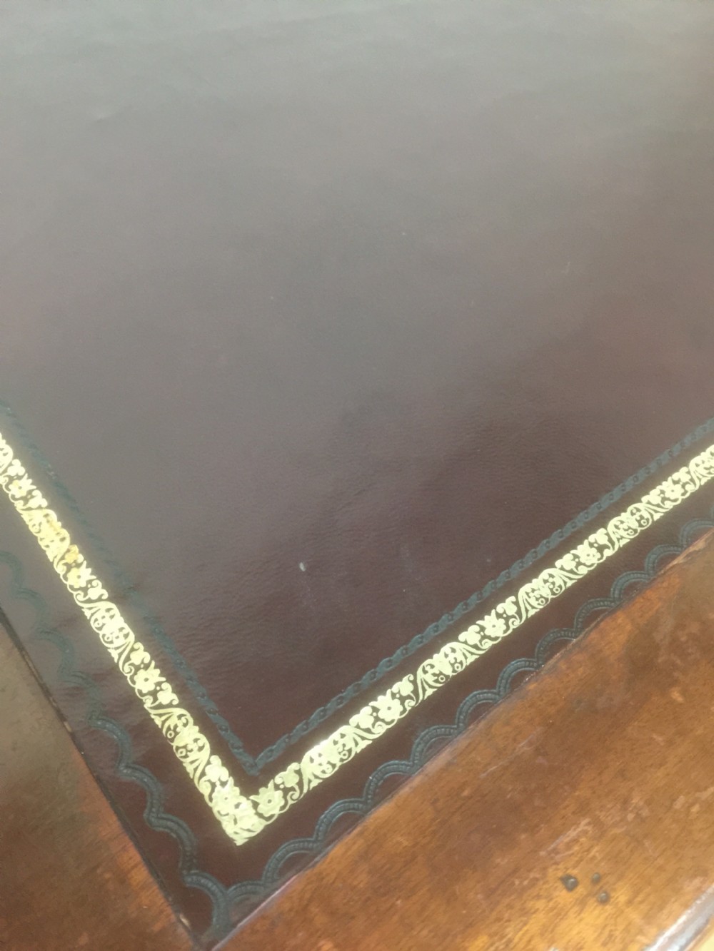 Victorian mahogany leather topped writing table  View X