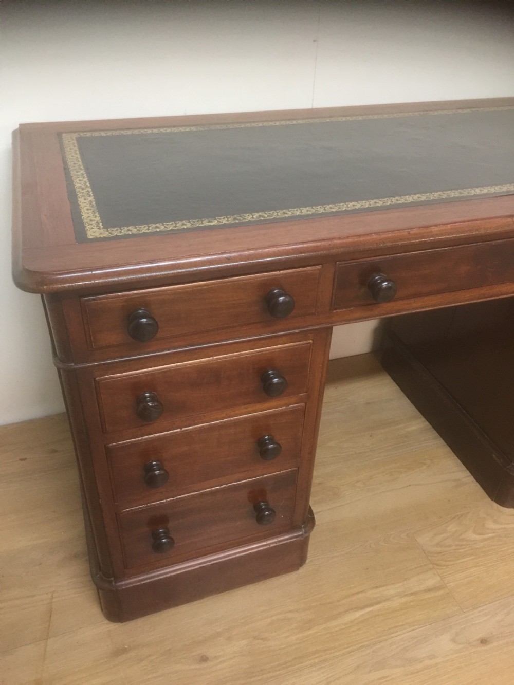 Mahogany Victorian twin Pedestal desk  View II
