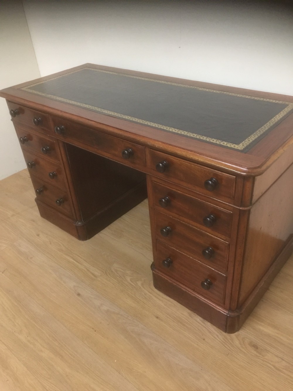 Mahogany Victorian twin Pedestal desk  View V