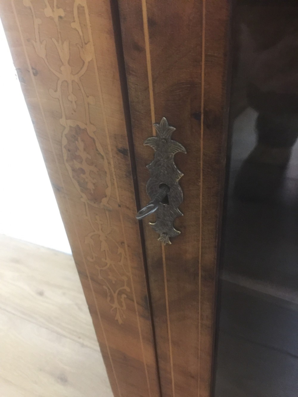 Nineteenth century inlaid walnut pier cabinet  View IV