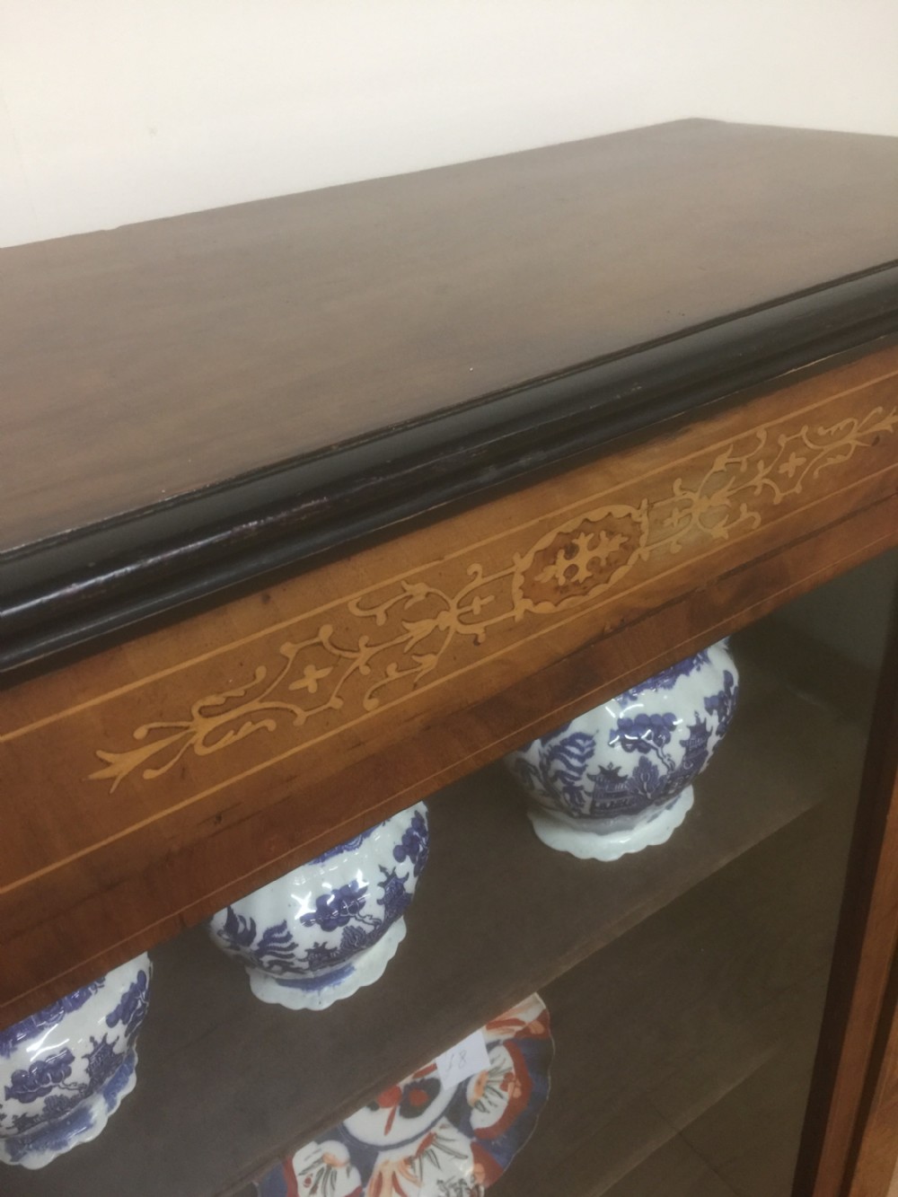 Nineteenth century inlaid walnut pier cabinet  View VII