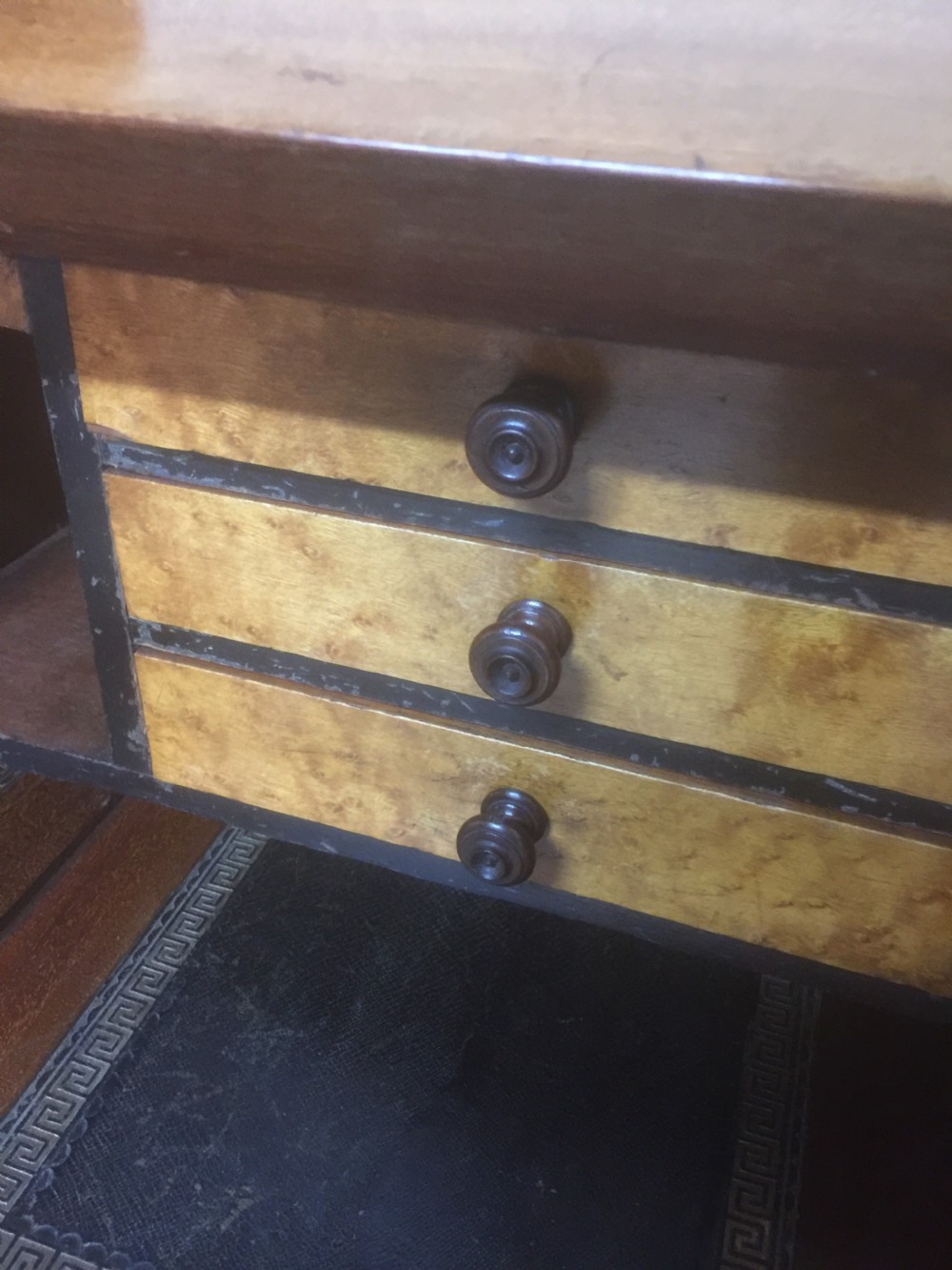 Nineteenth century mahogany cylinder. Desk by W Ovitt View VIII