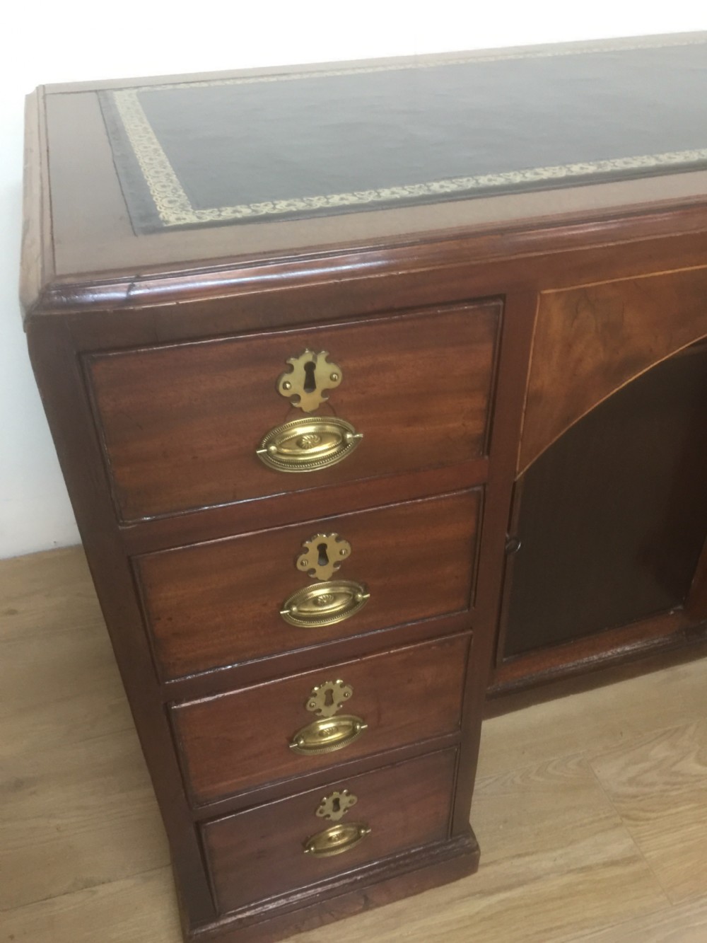 Georgian Mahogany Desk with inset leather top View II