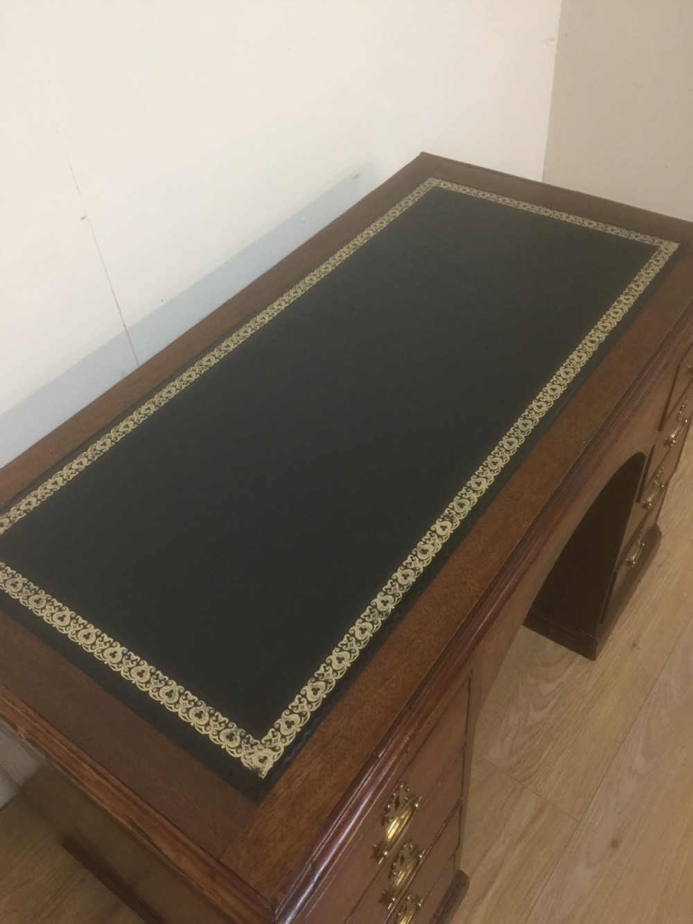 Georgian Mahogany Desk with inset leather top View III