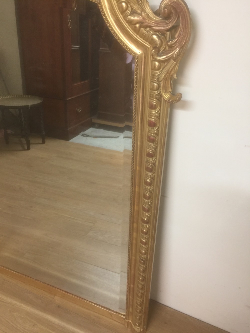 Nineteenth century burnished gilt overmantel mirror View IV