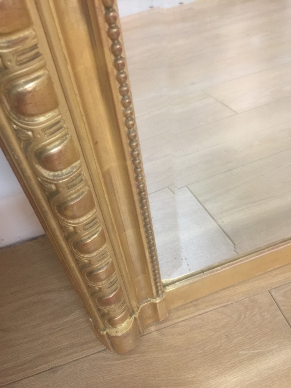 Nineteenth century burnished gilt overmantel mirror View VII
