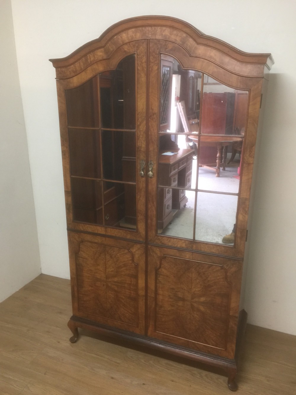 Walnut dome topped double wardrobe circa 1920 