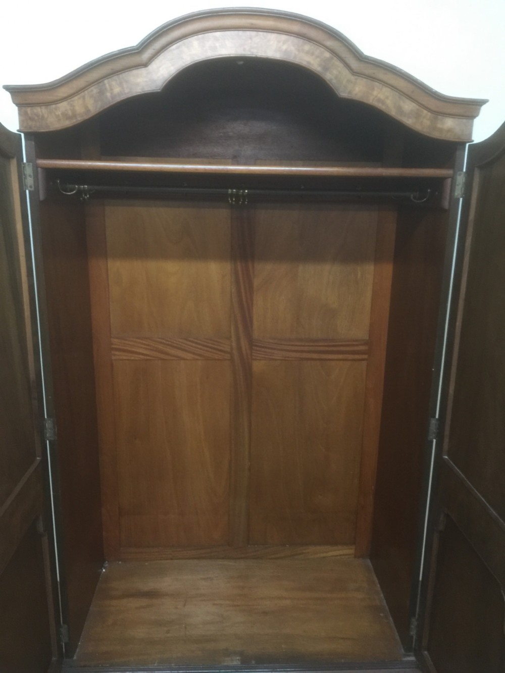 Walnut dome topped double wardrobe circa 1920  View VI