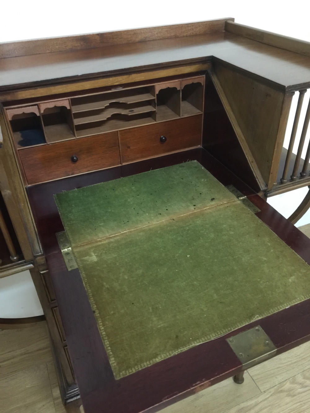 Arts and crafts mahogany desk in the style of Liberty  View III