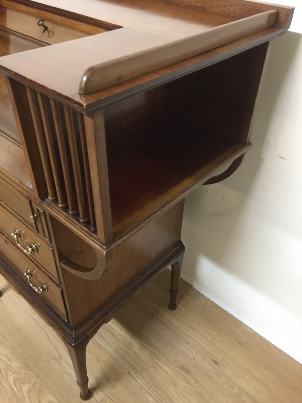 Arts and crafts mahogany desk in the style of Liberty  View VI