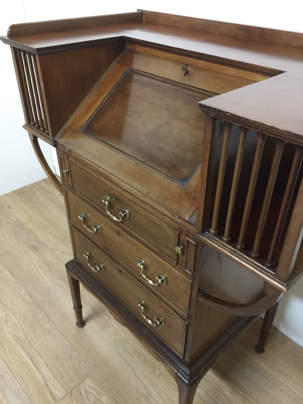 Arts and crafts mahogany desk in the style of Liberty  View VII
