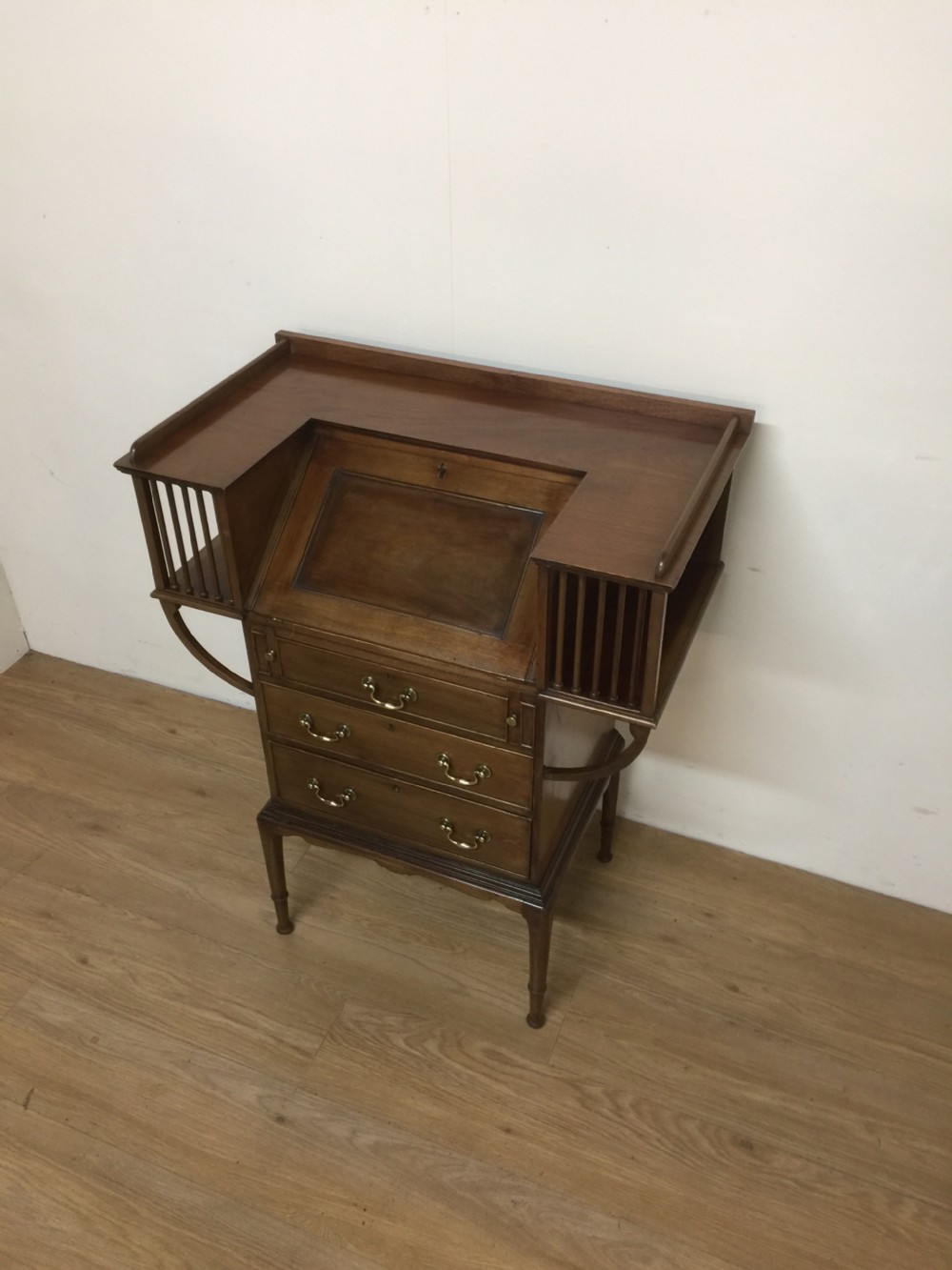 Arts and crafts mahogany desk in the style of Liberty  View IX