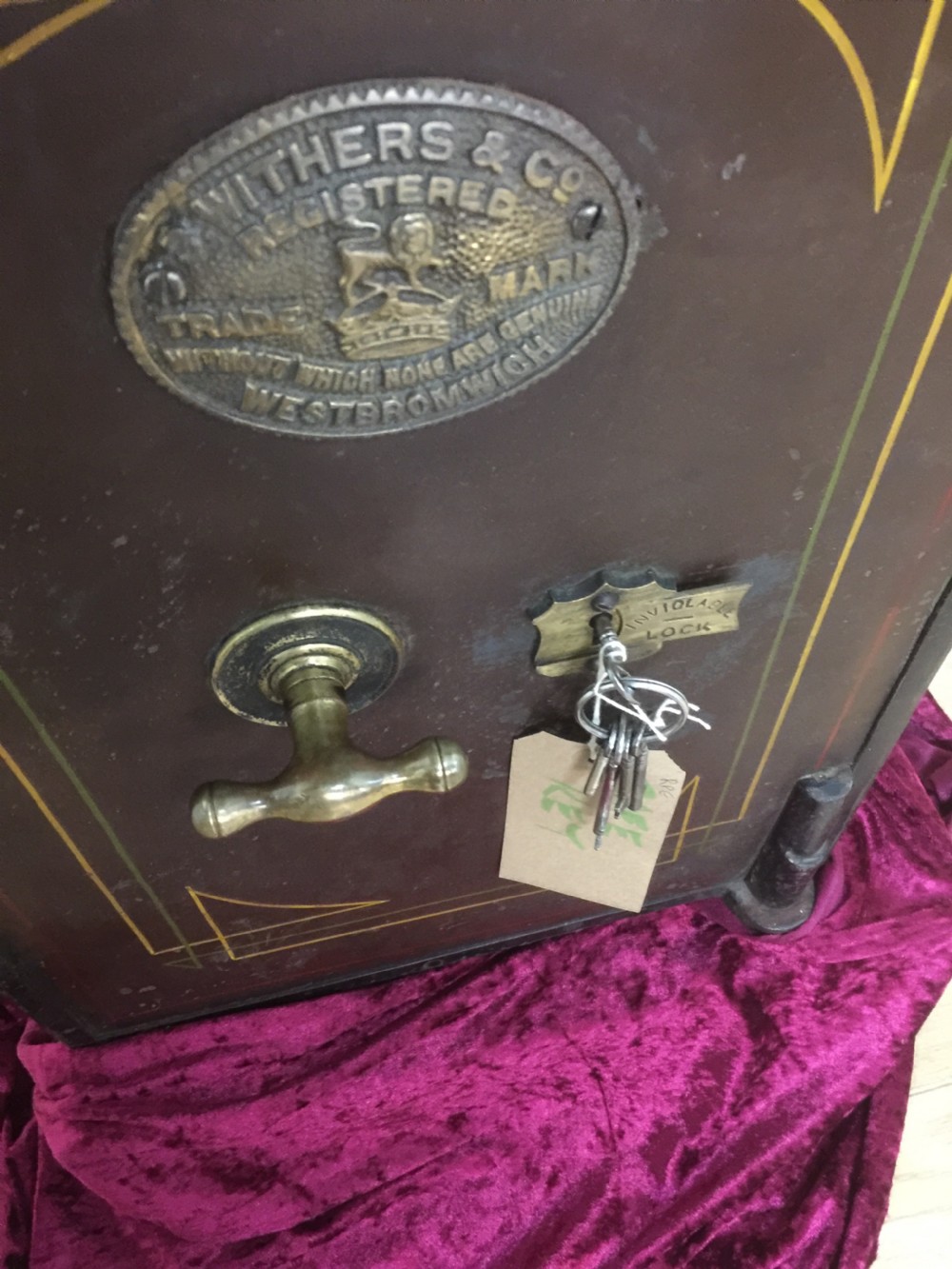 Edwardian Withers and Co safe with full set of keys  View IV