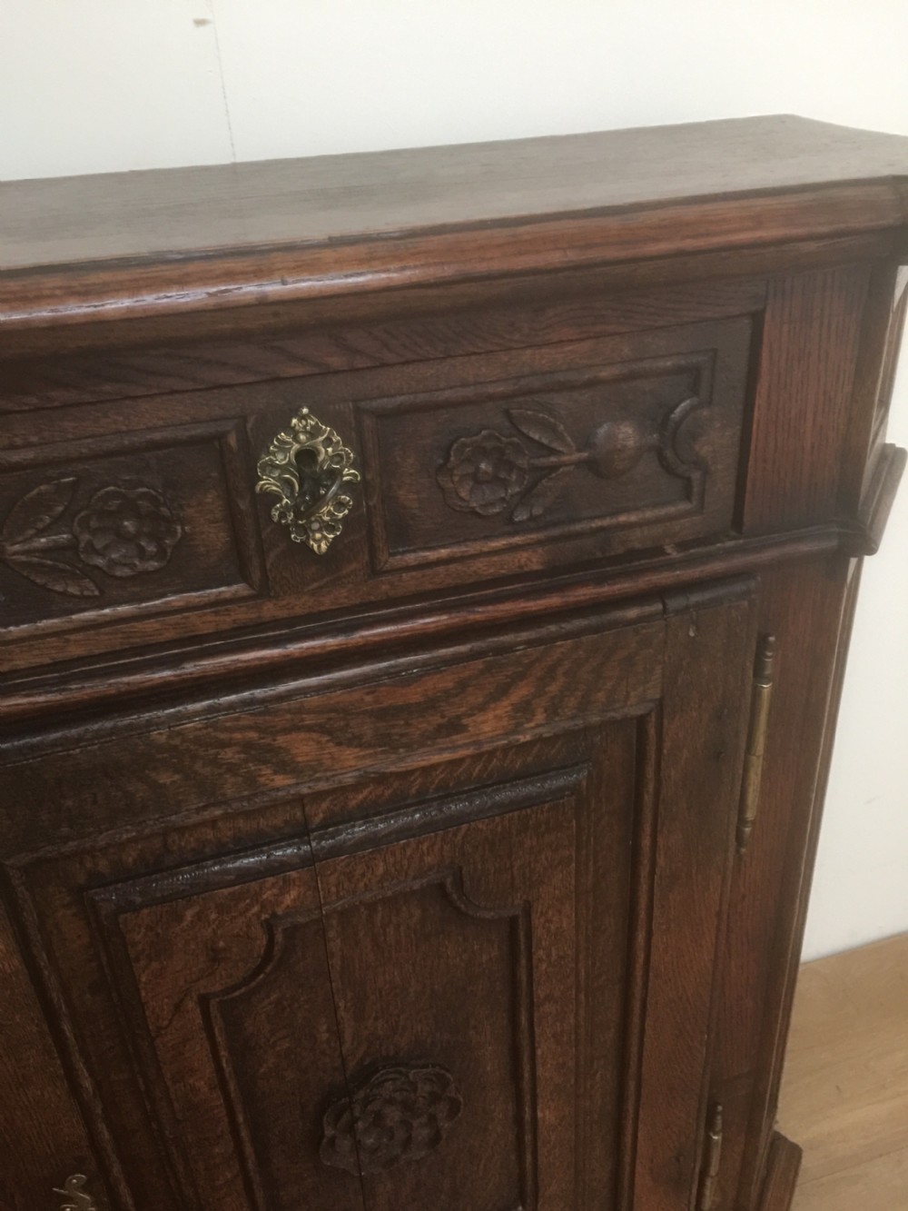 Nineteenth century carved oak cabinet  View II