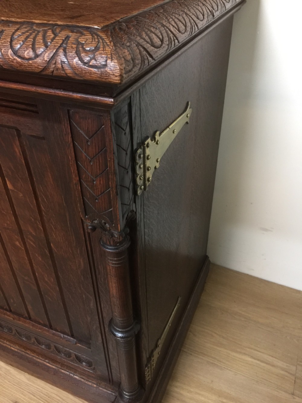 Nineteenth century oak arts and crafts side cabinet  View III