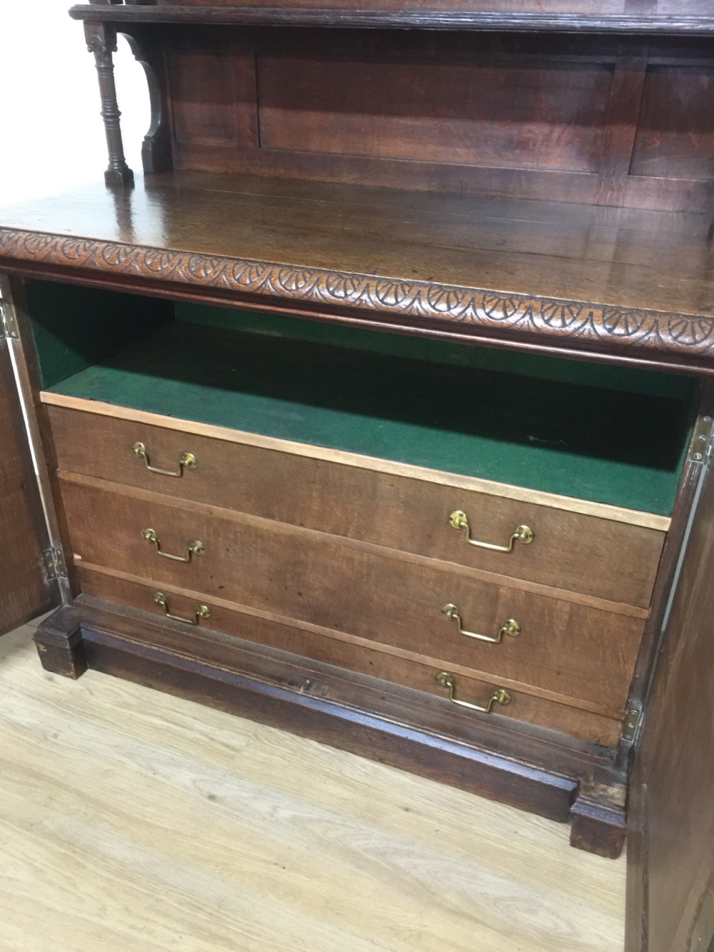 Nineteenth century oak arts and crafts side cabinet  View VI