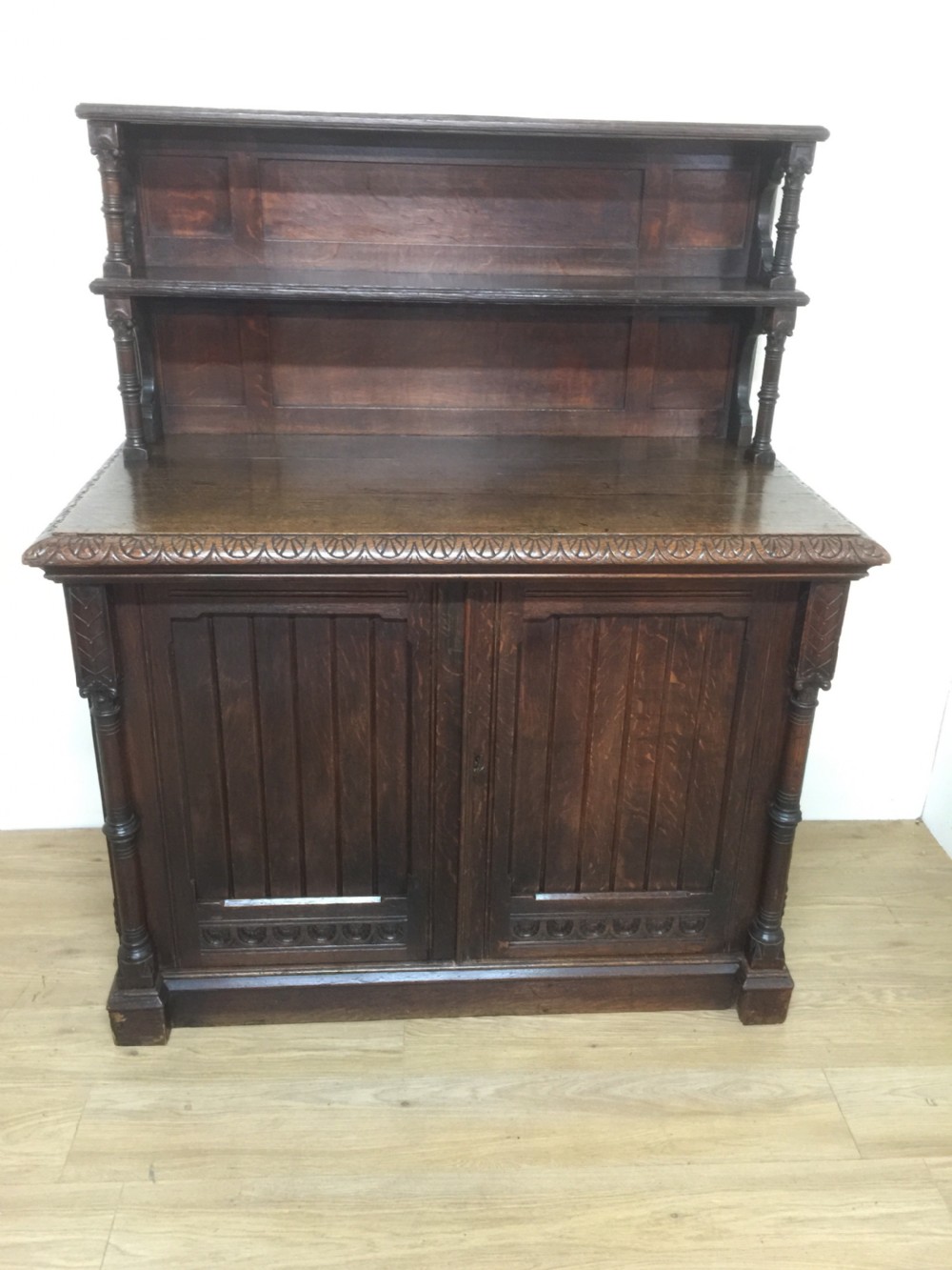 Nineteenth century oak arts and crafts side cabinet  View VII