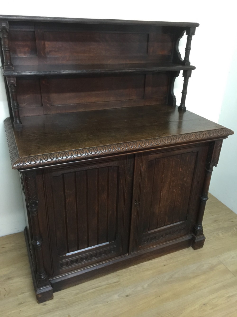 Nineteenth century oak arts and crafts side cabinet  View XI