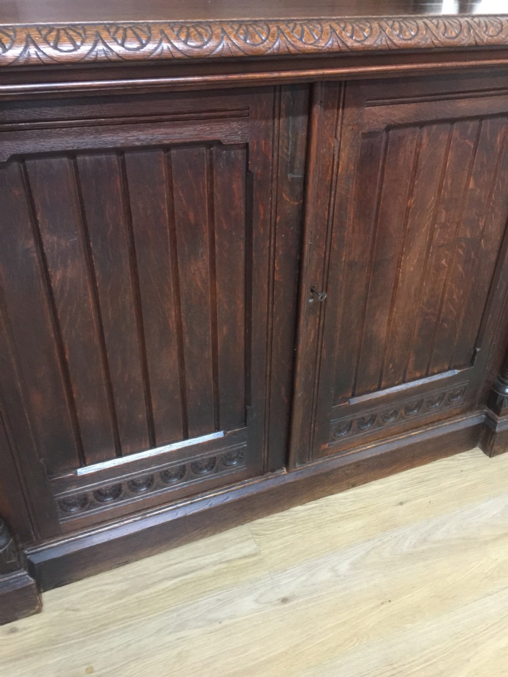 Nineteenth century oak arts and crafts side cabinet  View XII