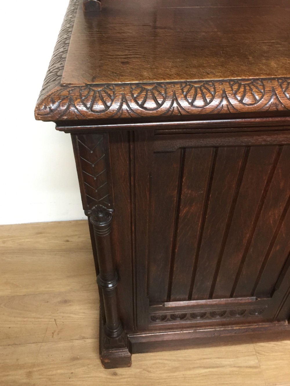 Nineteenth century oak arts and crafts side cabinet  View XIII