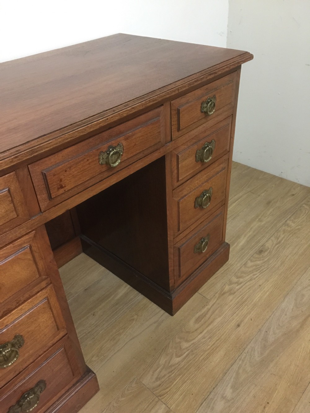 Nineteenth century walnut twin Pedestal desk  View III