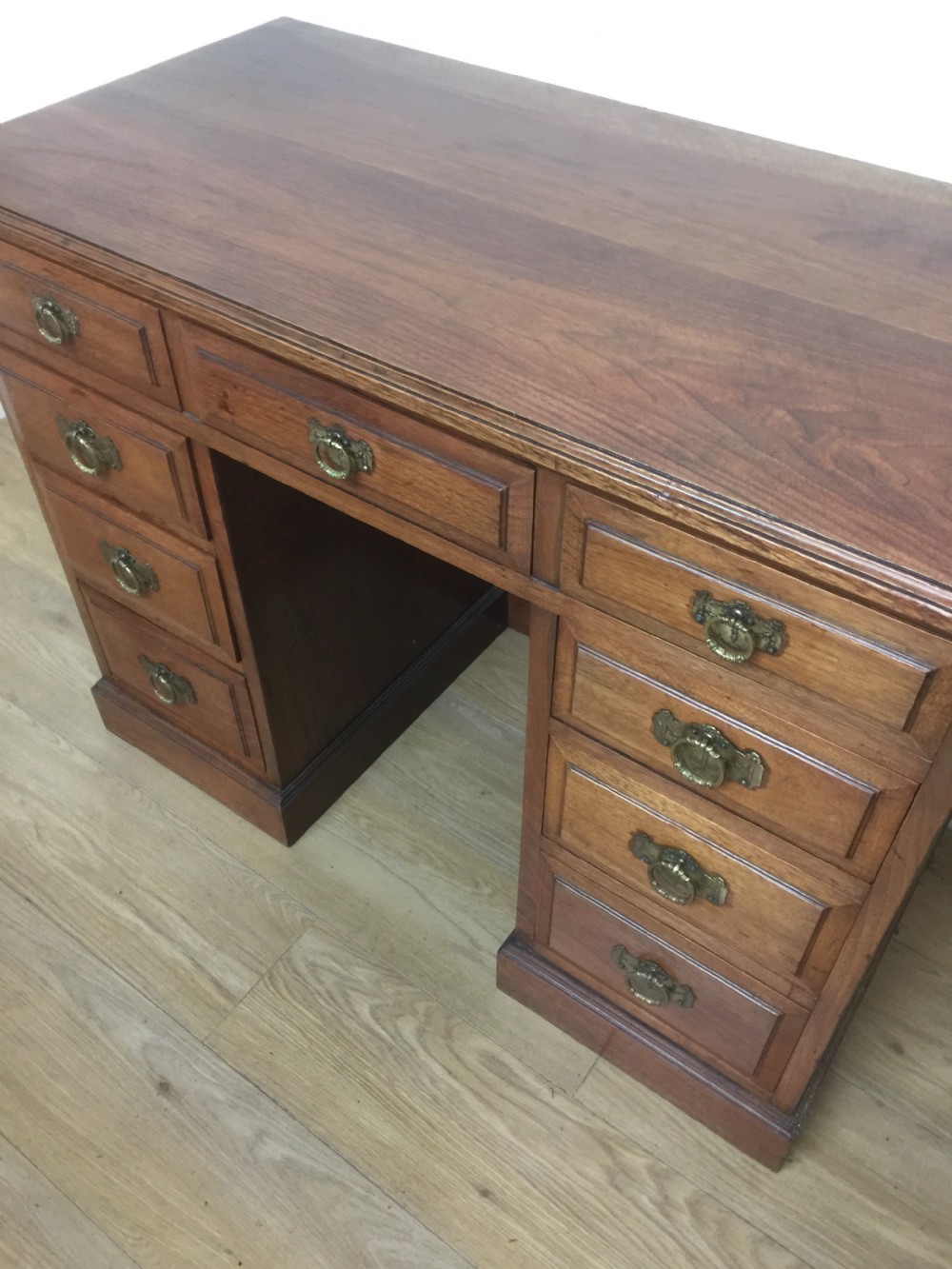 Nineteenth century walnut twin Pedestal desk  View IX