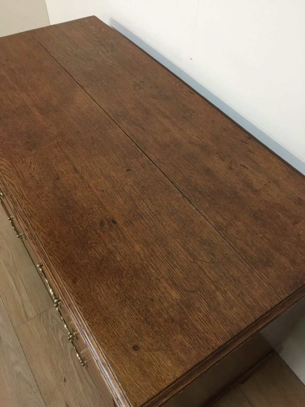 Georgian golden oak crossbanded Chest Of Drawers  View V