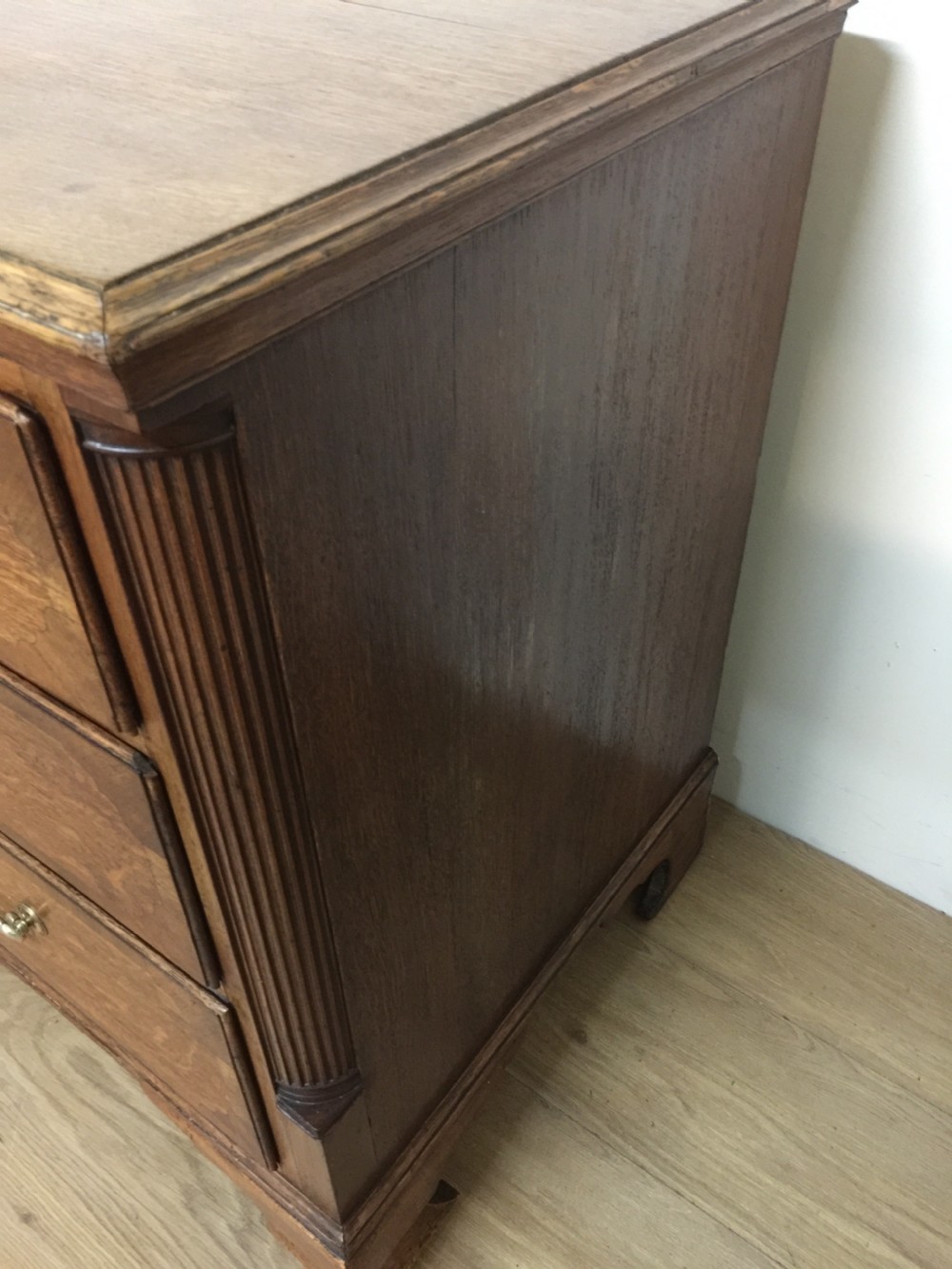 Georgian golden oak crossbanded Chest Of Drawers  View VI