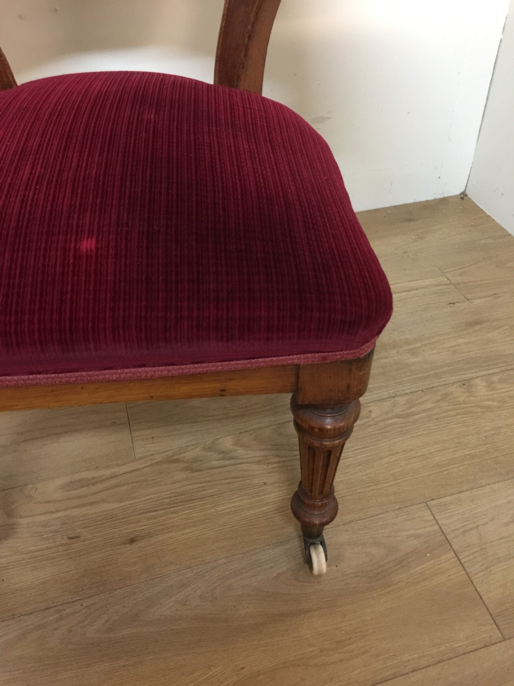 Nineteenth century walnut library chair View II
