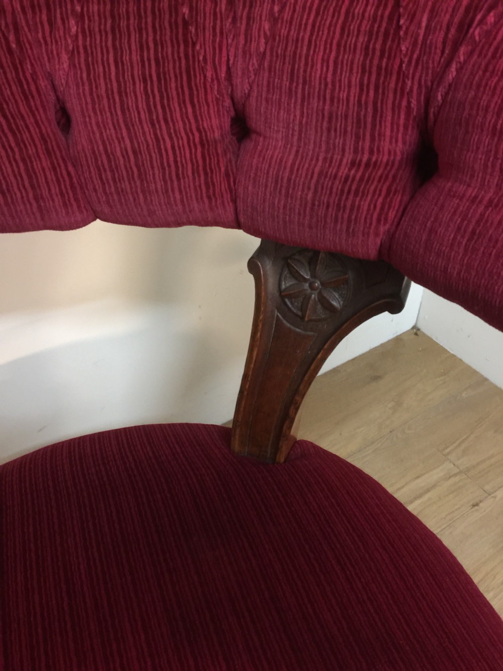 Nineteenth century walnut library chair View III
