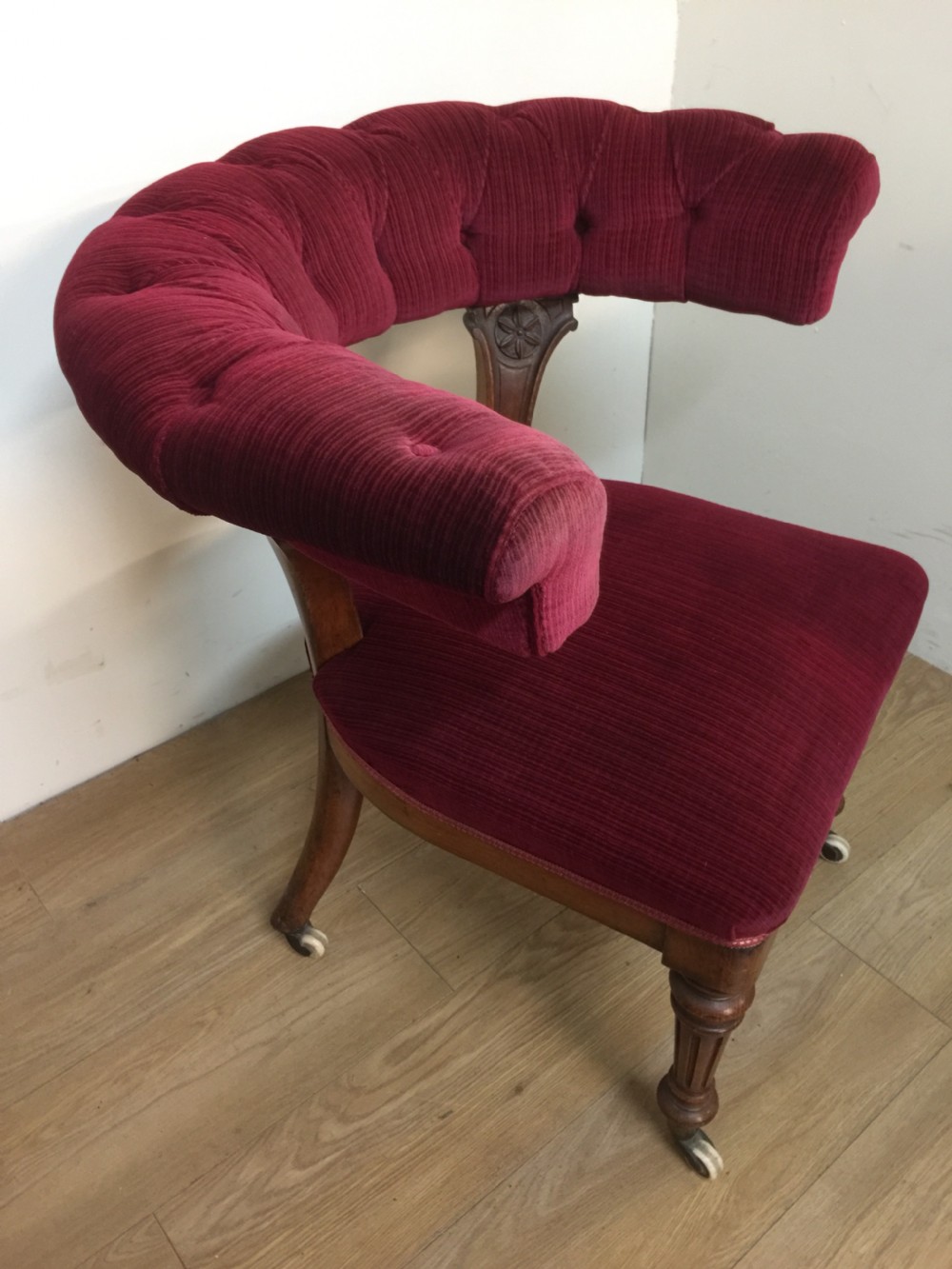 Nineteenth century walnut library chair View IV