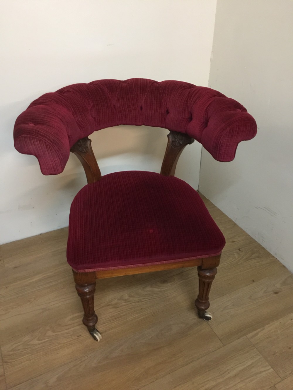 Nineteenth century walnut library chair View VI