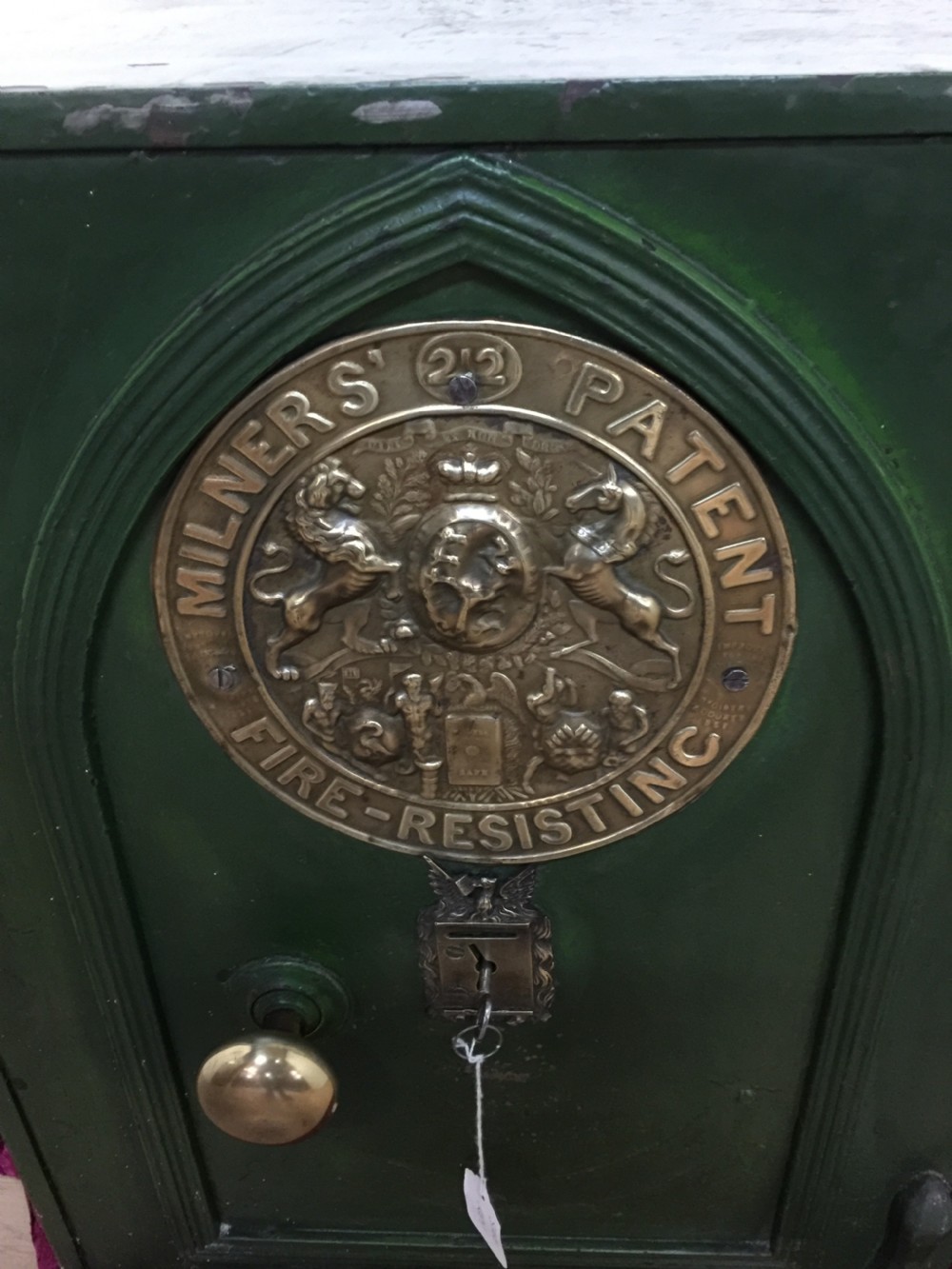 Edwardian Milners safe with key  View II
