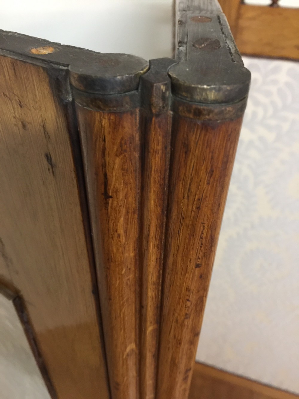 Arts and crafts golden oak three panel screen  View VII