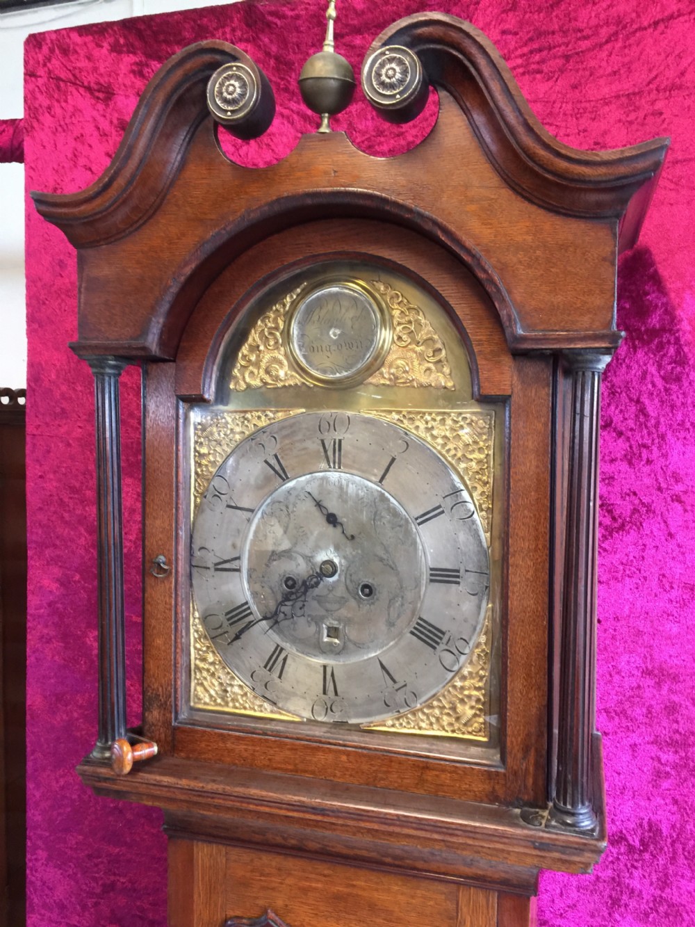 Georgian eight day oak longcase clock by Blaylock of Longtown View II