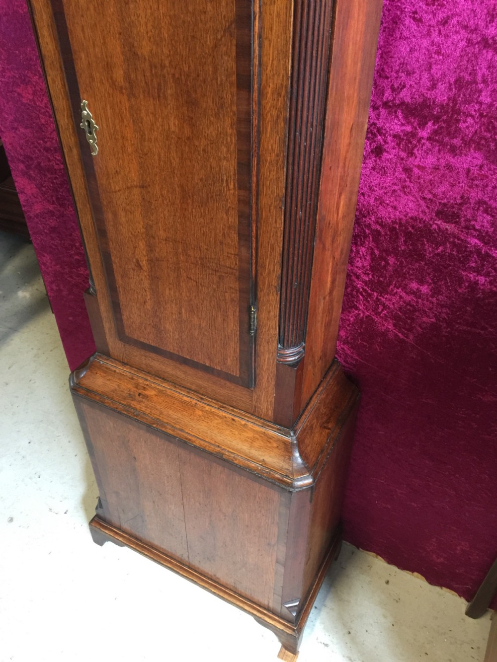 Georgian eight day oak longcase clock by Blaylock of Longtown View III