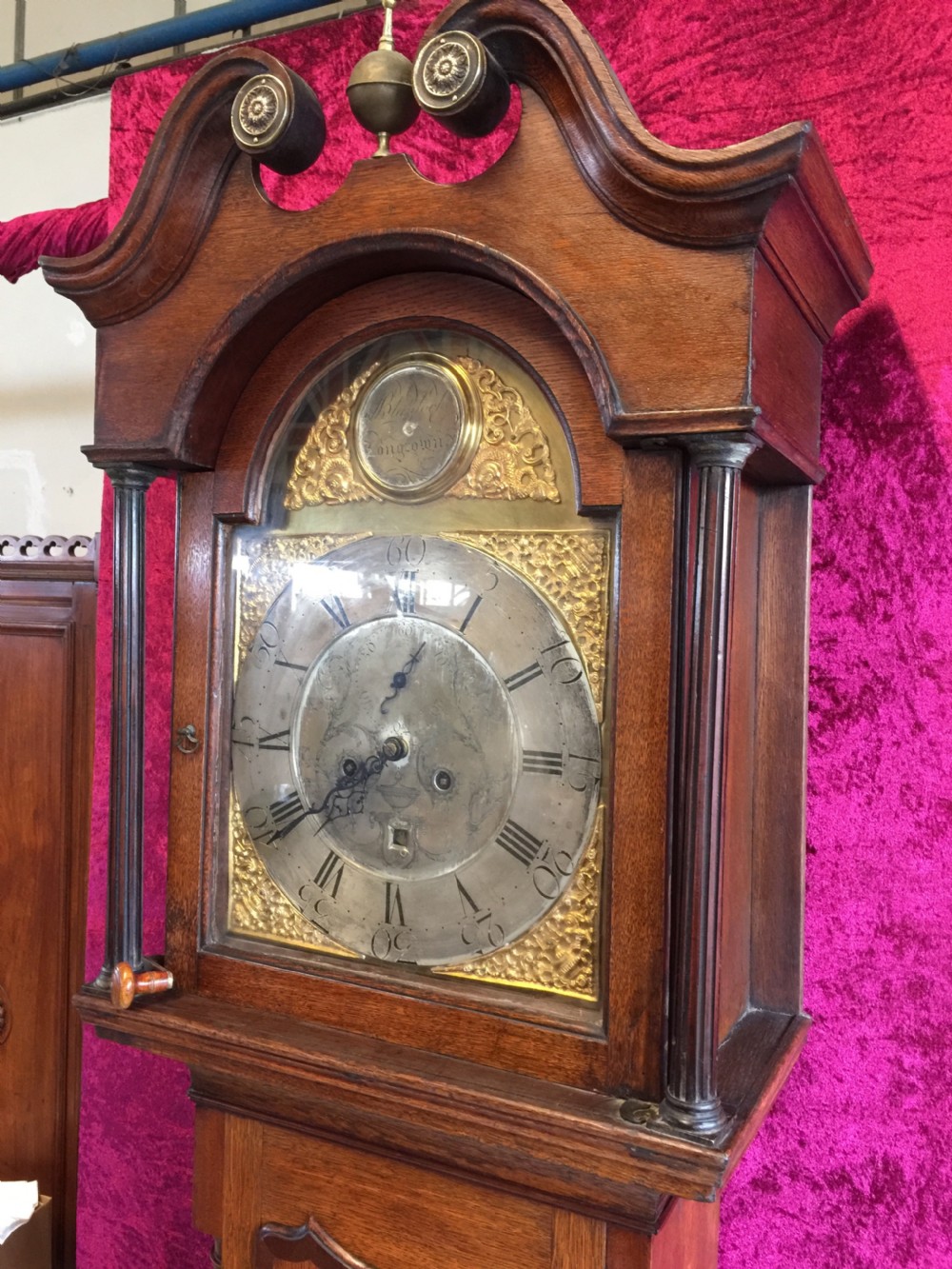 Georgian eight day oak longcase clock by Blaylock of Longtown View IV