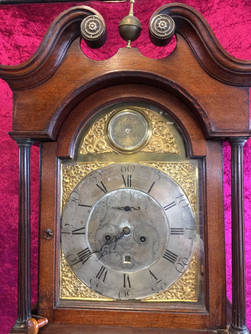 Georgian eight day oak longcase clock by Blaylock of Longtown View VI