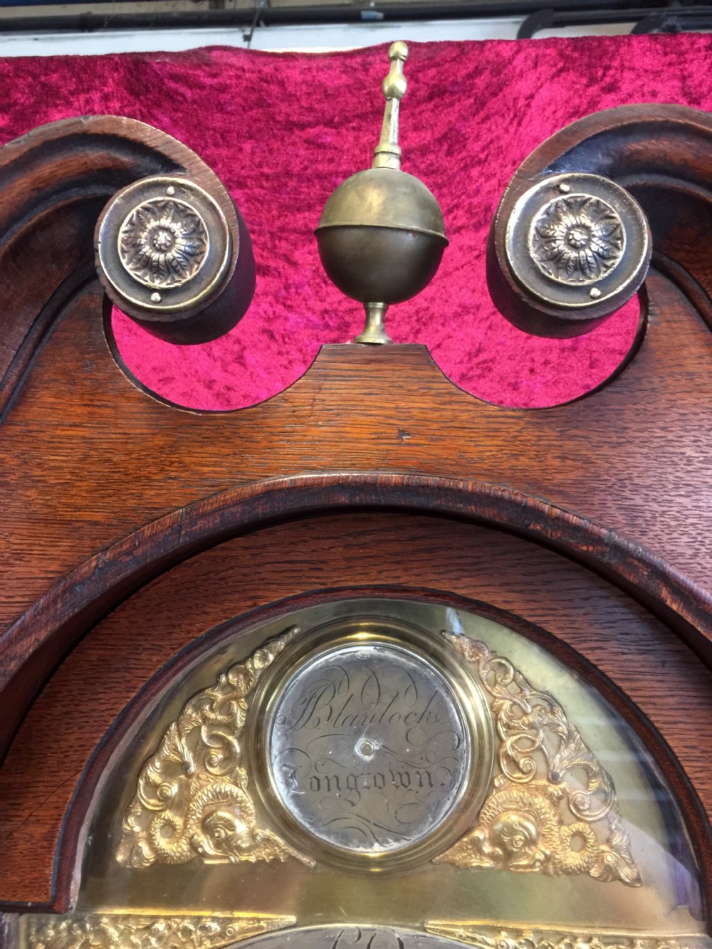Georgian eight day oak longcase clock by Blaylock of Longtown View VII