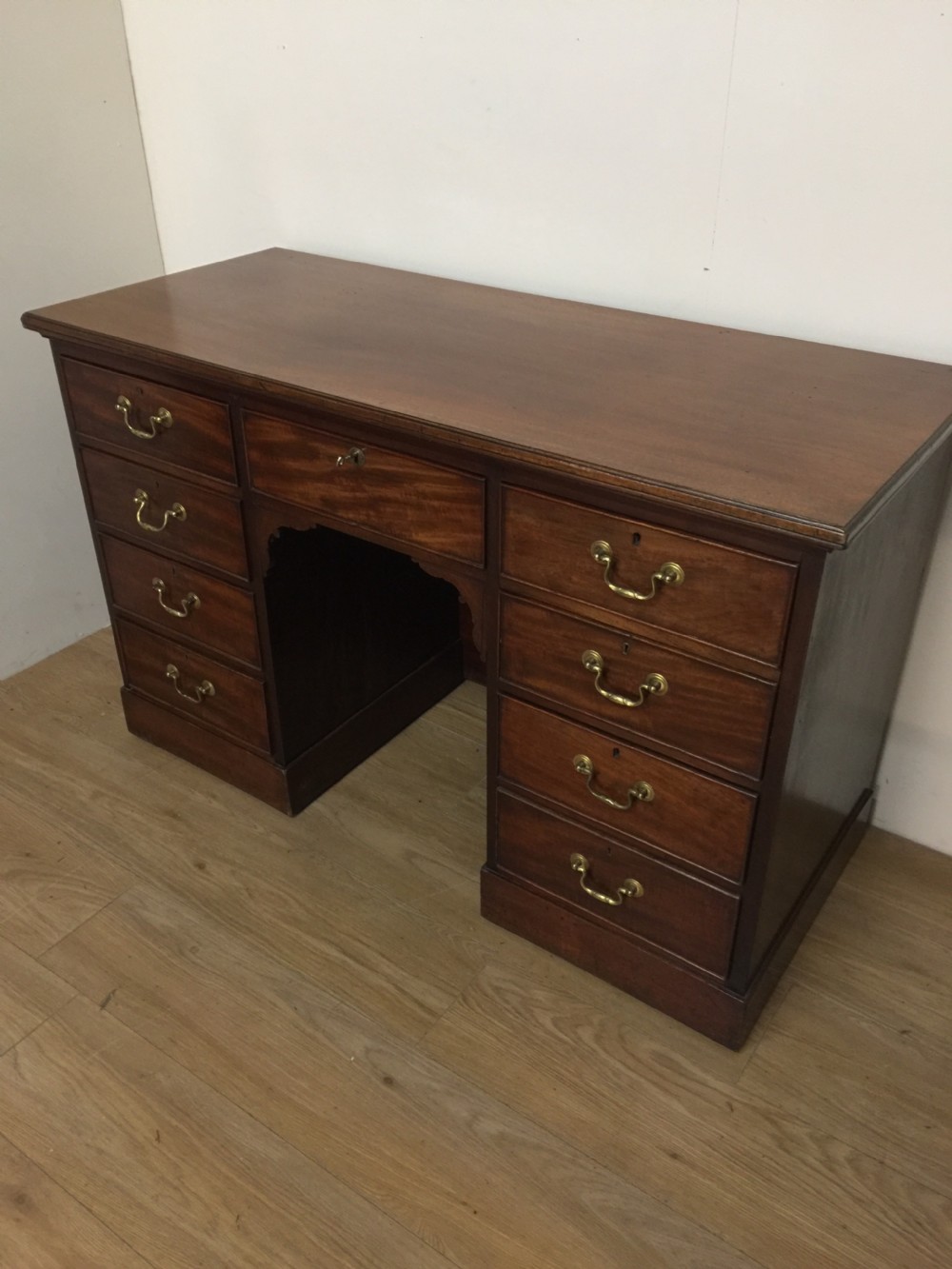 Nineteenth century solid walnut twin Pedestal desk 