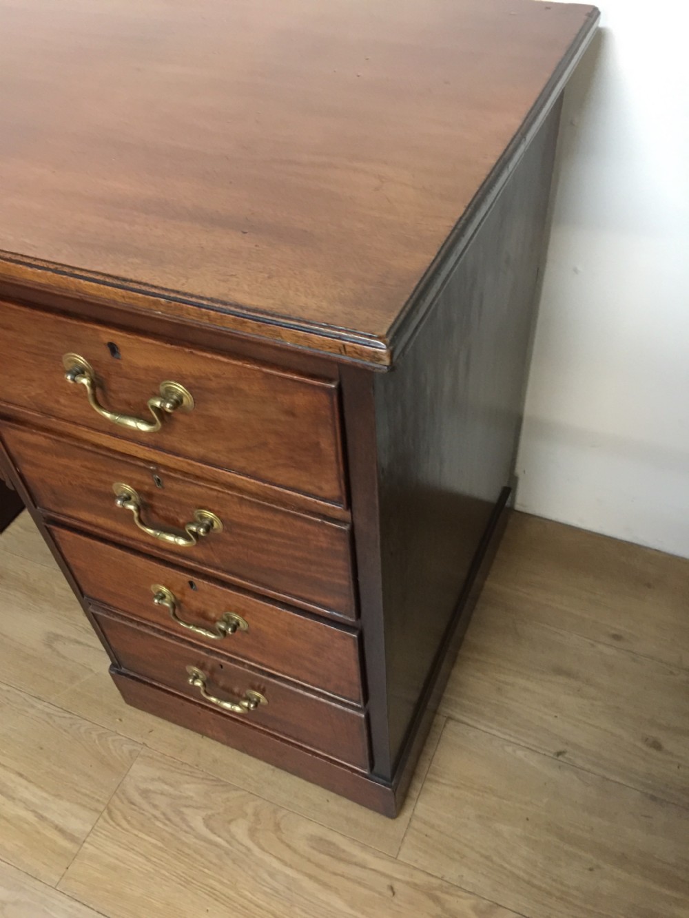 Nineteenth century solid walnut twin Pedestal desk  View II