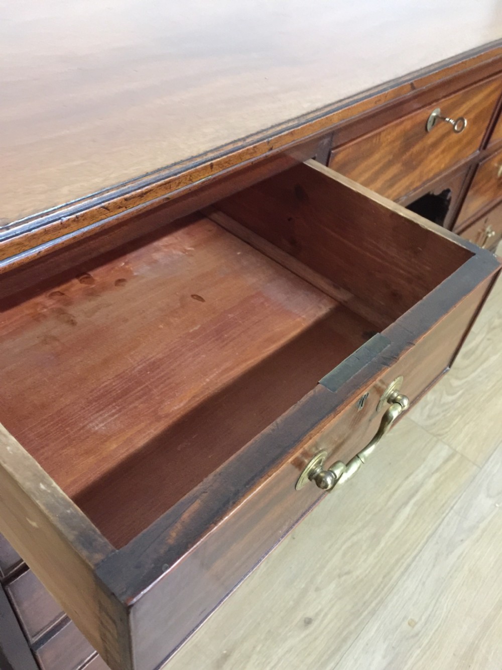 Nineteenth century solid walnut twin Pedestal desk  View III