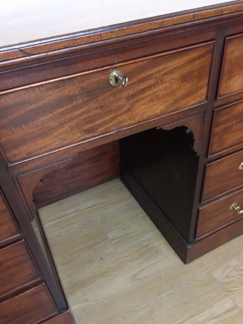 Nineteenth century solid walnut twin Pedestal desk  View IV