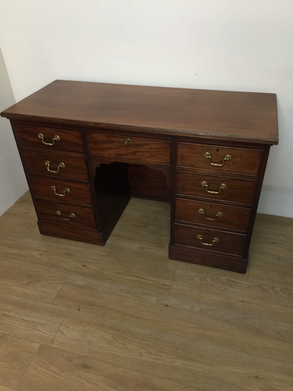 Nineteenth century solid walnut twin Pedestal desk  View VI