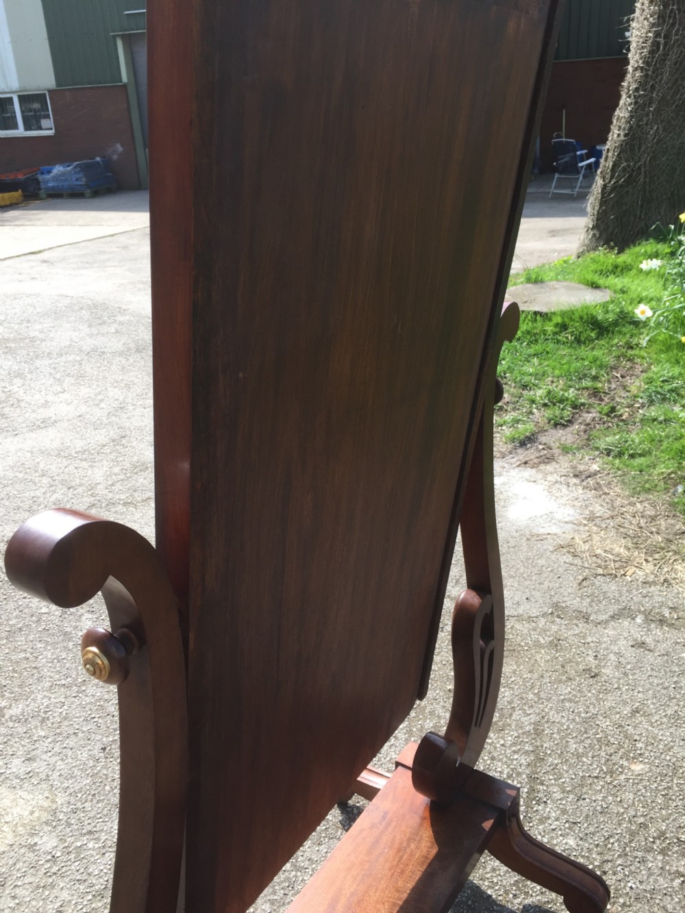 Late Regency mahogany cheval mirror View VII