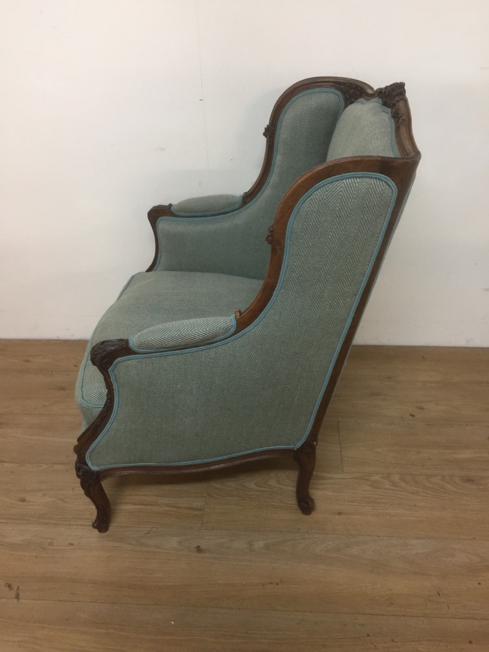 Nineteenth century French carved walnut winged armchair  View VI
