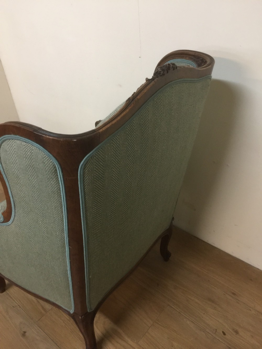 Nineteenth century French carved walnut winged armchair  View VII
