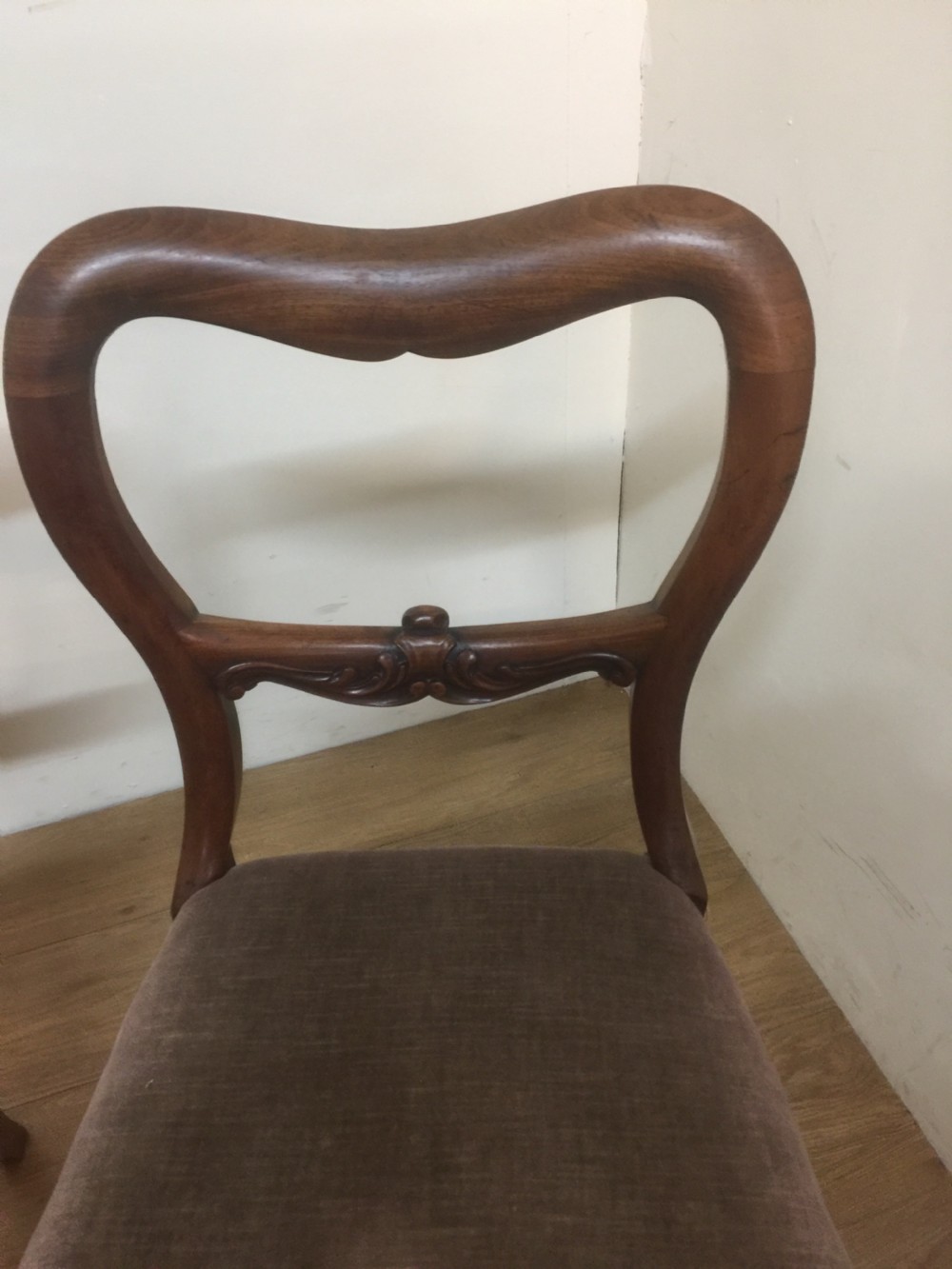 Four nineteenth century mahogany balloon back chairs View II
